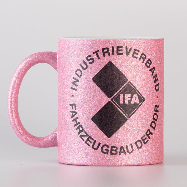 Glittertasse, Glitzertasse IFA DDR, pink
