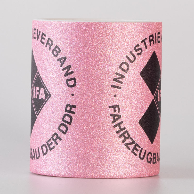 Glittertasse, Glitzertasse IFA DDR, pink