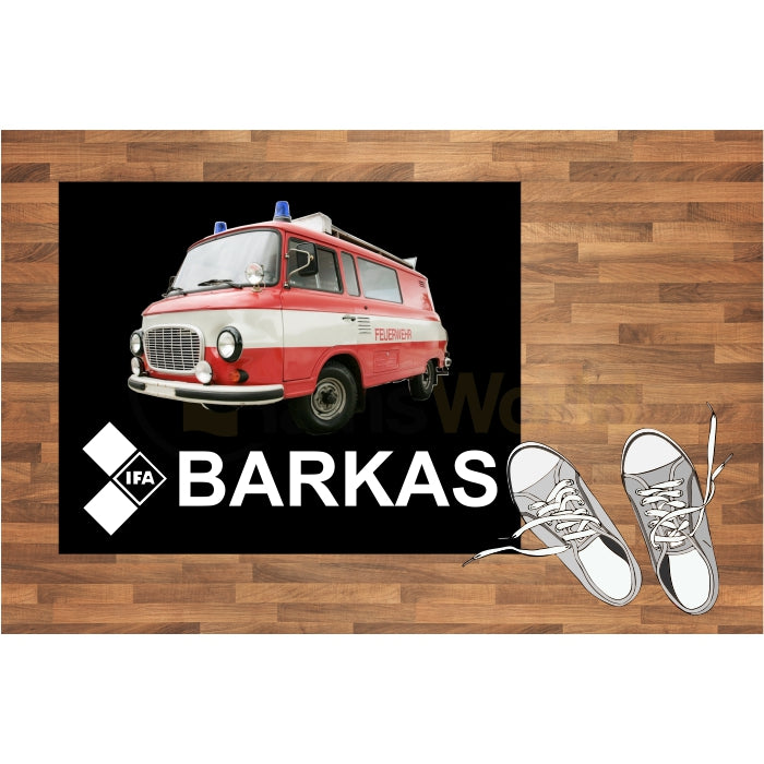 Fußmatte IFA Barkas Feuerwehr Logo, Schriftzug DDR