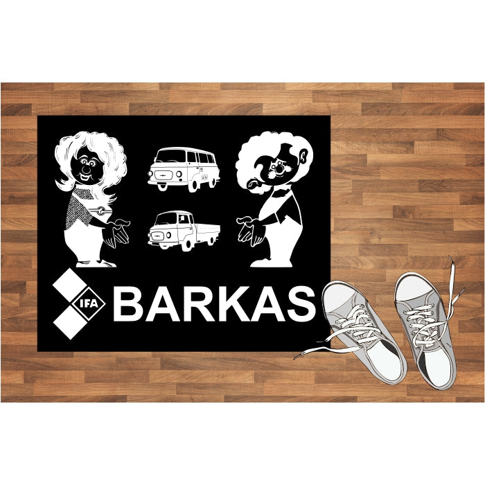 Fußmatte IFA Barkas Männchen und Weibchen Logo, Schriftzug DDR
