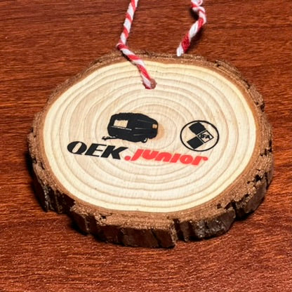 Deko Holz-Anhänger QEK Junior Logo, rund