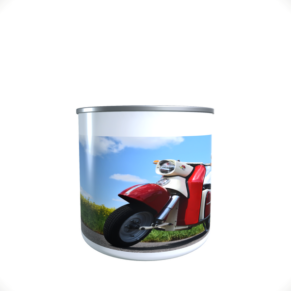 Emailletasse / Tasse IWL Troll DDR Motorroller