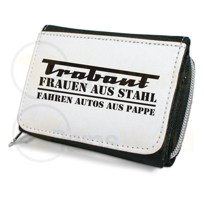 Geldbörse / Portemonnaie IFA Trabant - Frauen aus Stahl, fahren Autos aus Pappe